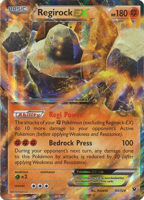 Regirock EX - 43/124 - Ultra Rare - Fates Collide - Fates Collide-Cherry Collectables