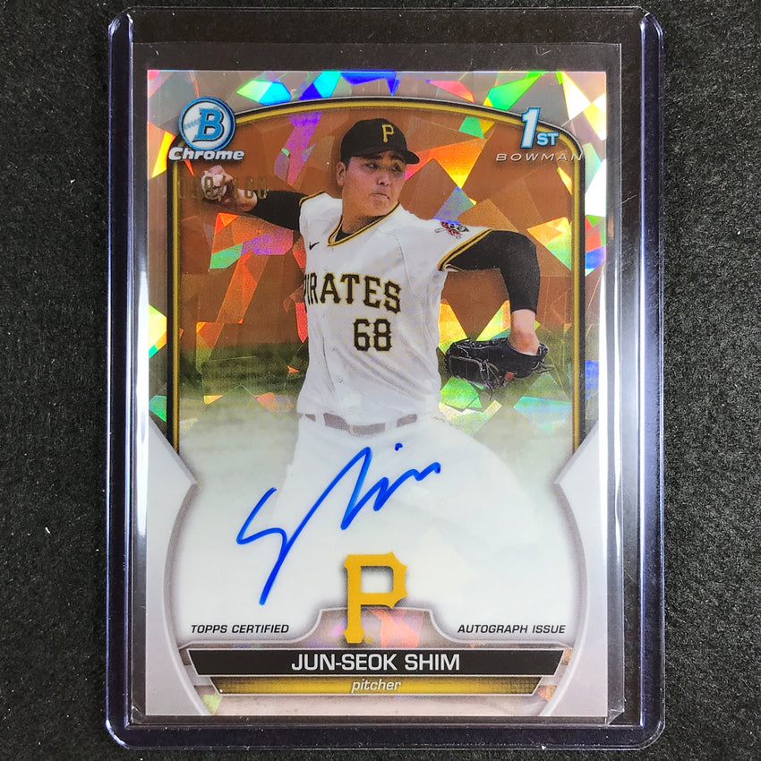 2023 Bowman Chrome Mlb Jun-seok Shim 1st Bowman Prospect Auto Atomic 99/100