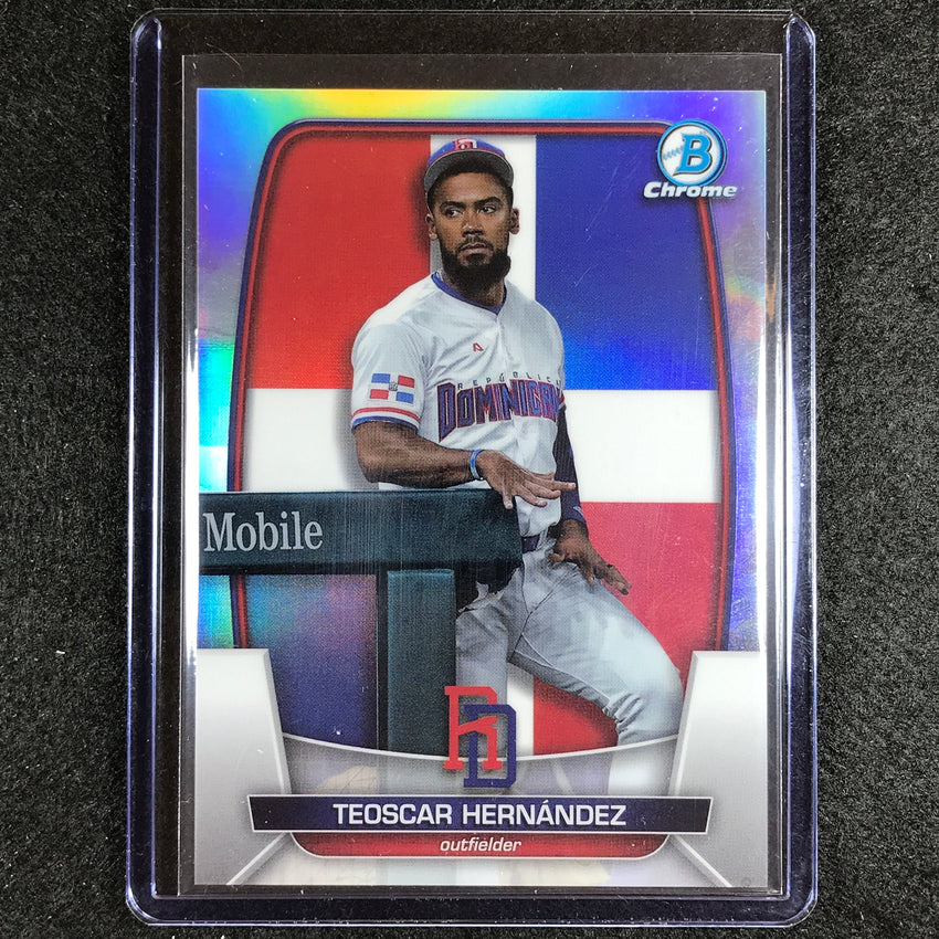 2023 Bowman Chrome Mlb Teoscar Hernandez Wbc Flag Variation Refractor 41/499