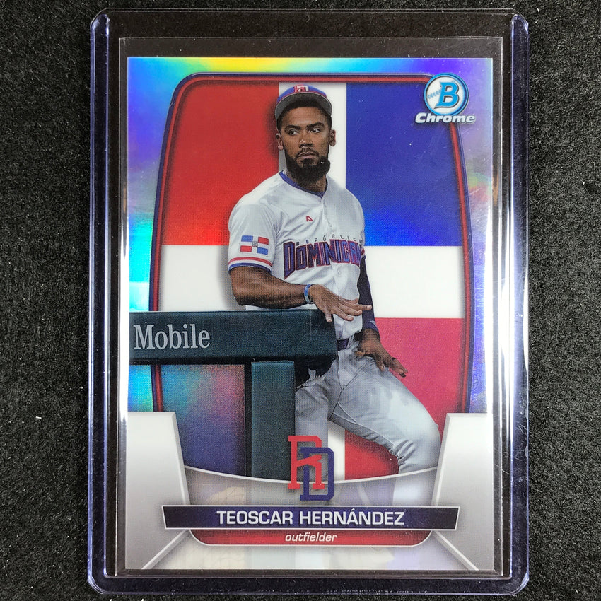 2023 Bowman Chrome Mlb Teoscar Hernandez Wbc Flag Variation Refractor 60/499