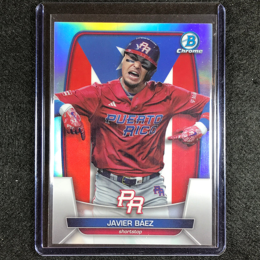 2023 Bowman Chrome Mlb Javier Baez Wbc Flag Variation Base Refractor 478/499