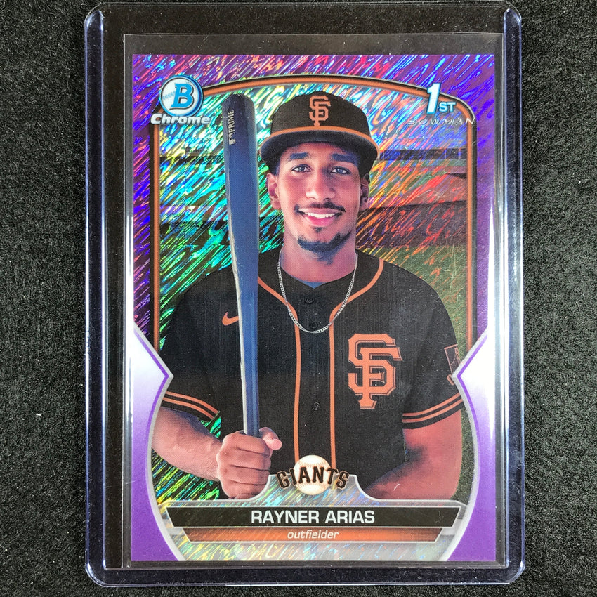 2023 Bowman Chrome Mlb Rayner Arias 1st Bowman Prospect Purple Shimmer 63/250