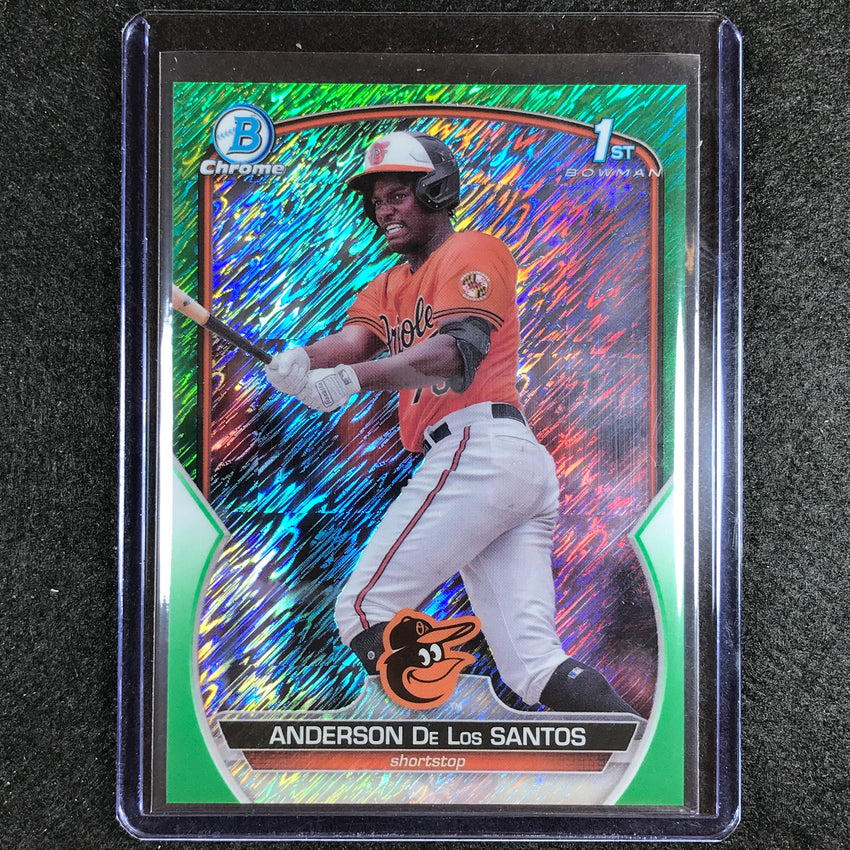 2023 Bowman Chrome Mlb Anderson De Los Santos 1st Prospect Green Shimmer 51/99