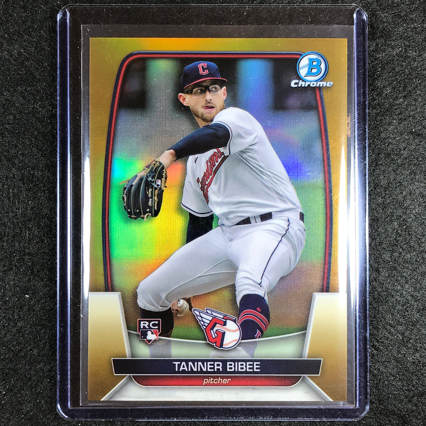 2023 Bowman Chrome Mlb Tanner Bibee Rookie Base Gold 1/50