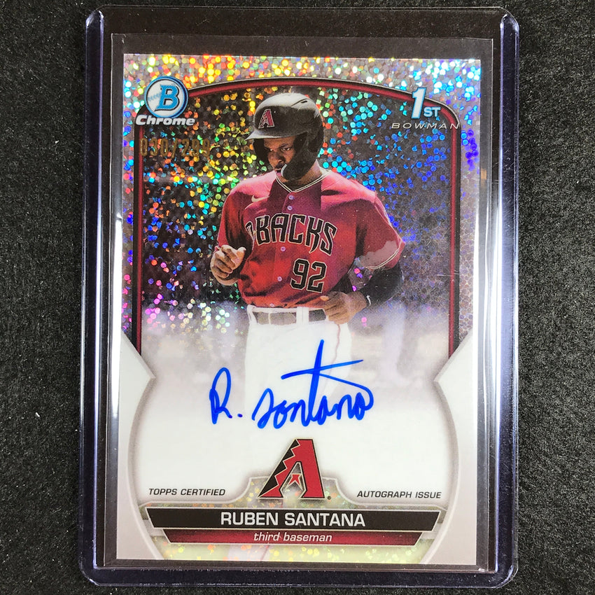 2023 Bowman Chrome Mlb Ruben Santana 1st Bowman Prospect Auto Speckle 30/299