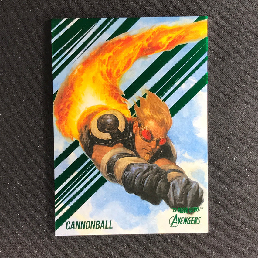 2022 Fleer Ultra Avengers Cannonball Base Green Foil No 10