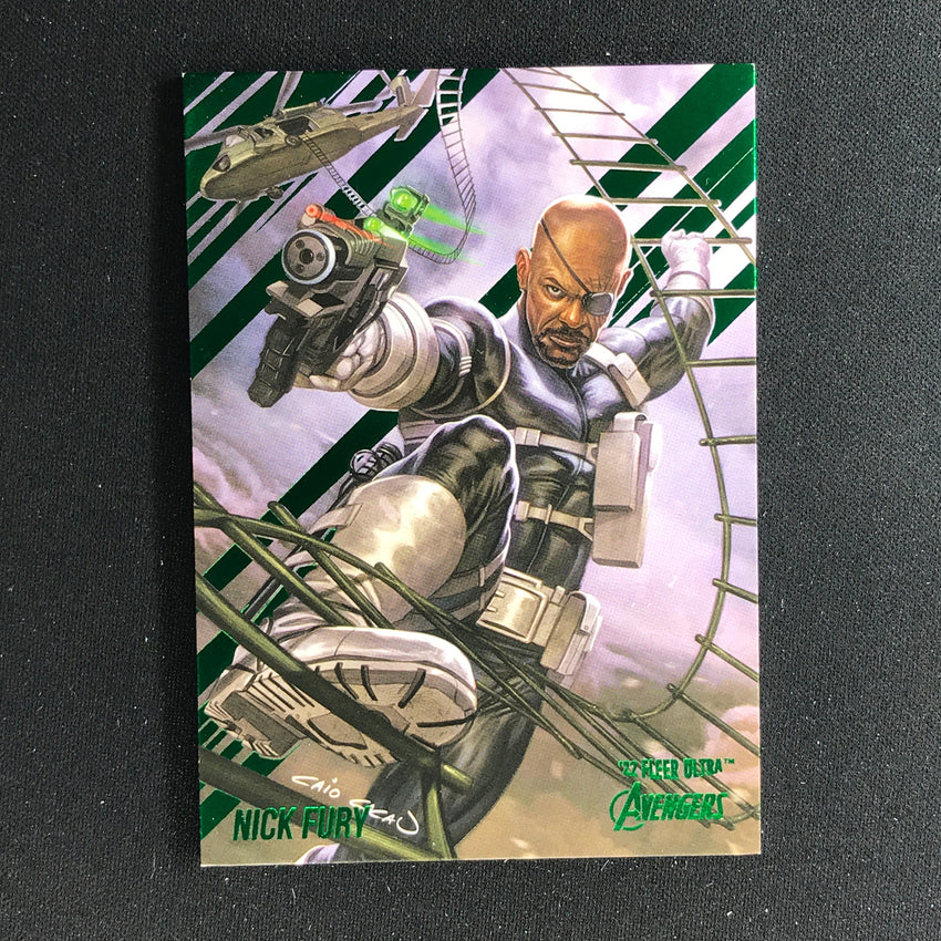 2022 Fleer Ultra Avengers NICK FURY Base Green Foil #49