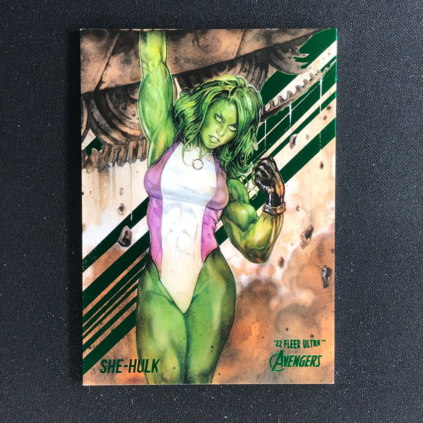 2022 Fleer Ultra Avengers She-hulk Base Green Foil No 64