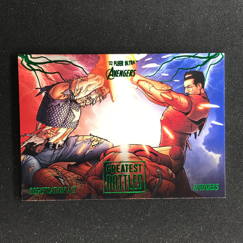 2022 Fleer Ultra Avengers CIVIL WAR Greatest Battles Green Foil #2