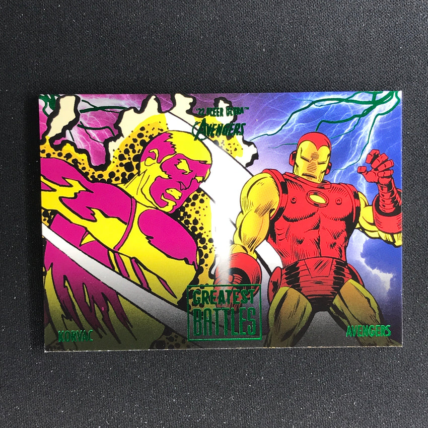 2022 Fleer Ultra Avengers THE KORVAC SAGA Greatest Battles Green Foil #4