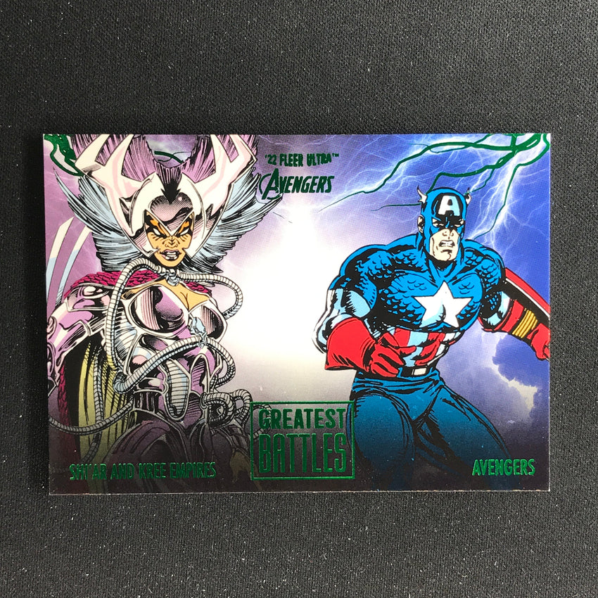 2022 Fleer Ultra Avengers Shiar Vs. Avengers Greatest Battles Green Foil No 5