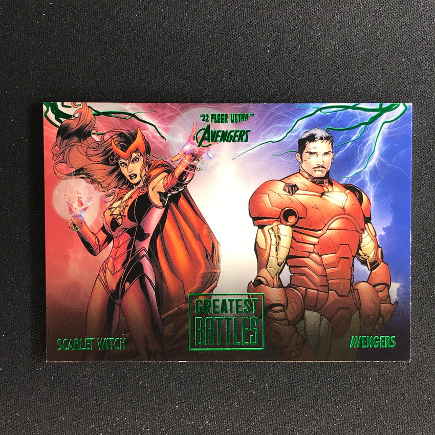 2022 Fleer Ultra Avengers HOUSE OF M SCARLET Greatest Battles Green Foil #6