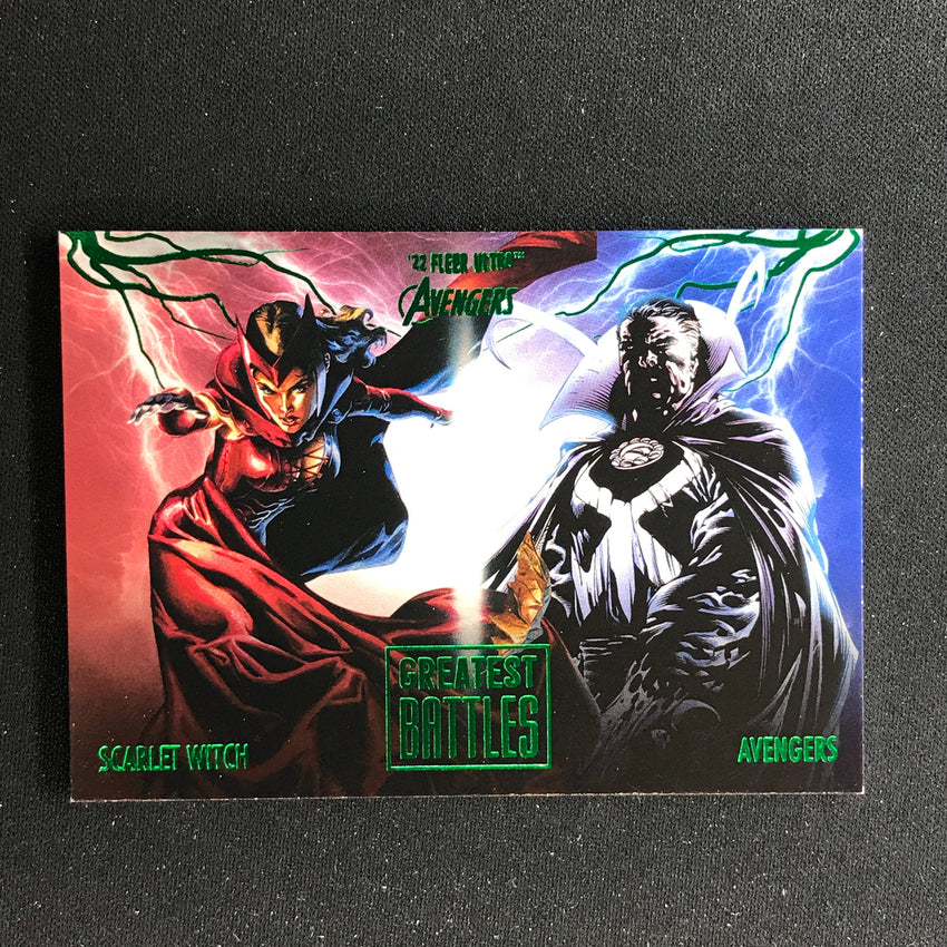 2022 Fleer Ultra Avengers Avengers Disassembled Greatest Battles Green Foil No 10