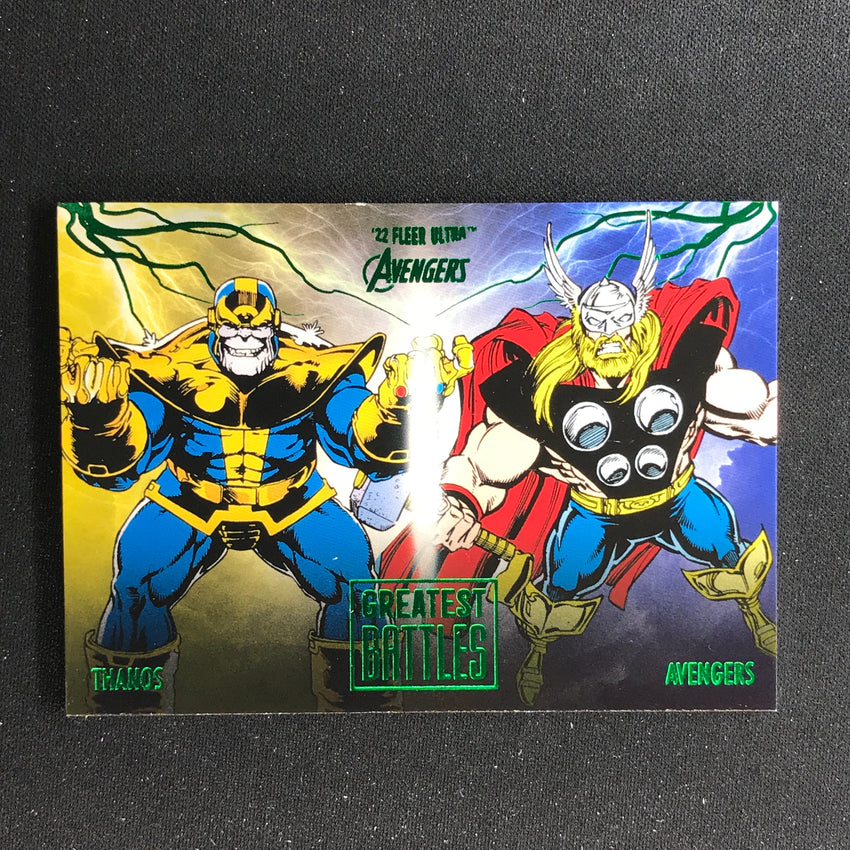 2022 Fleer Ultra Avengers INFINITY GAUNTLET Greatest Battles Green Foil #1 1