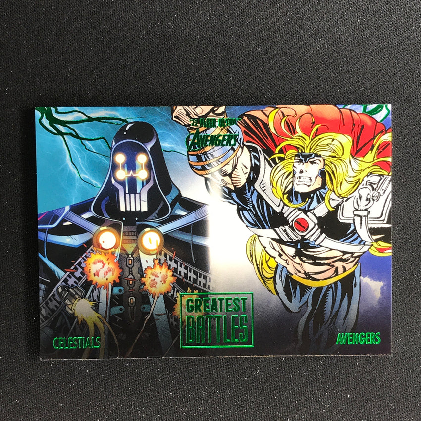 2022 Fleer Ultra Avengers HEROES REBORN Greatest Battles Green Foil #12