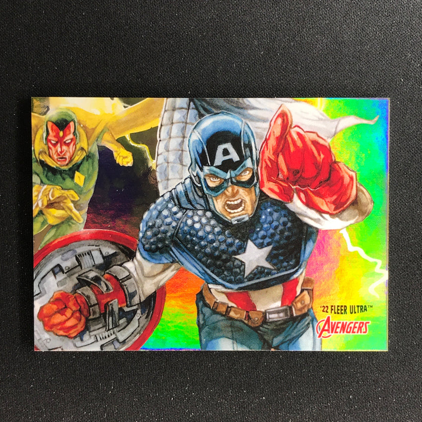 2022 Fleer Ultra Avengers Vision And Captain America 3x3 No 9