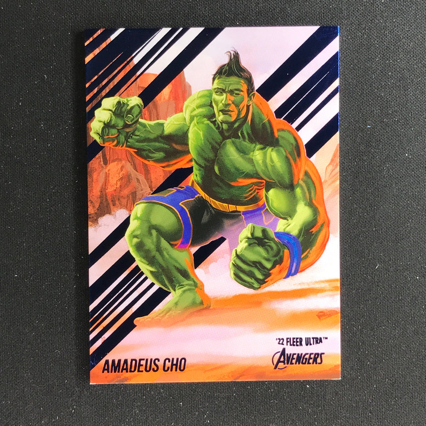 2022 Fleer Ultra Avengers Amadeus Cho Base Blue Foil 034/360