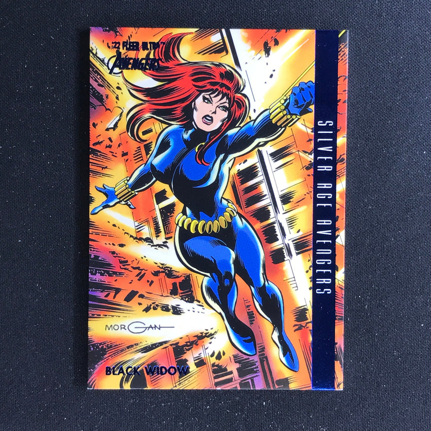 2022 Fleer Ultra Avengers Black Widow Silver Age Blue Foil 282/360