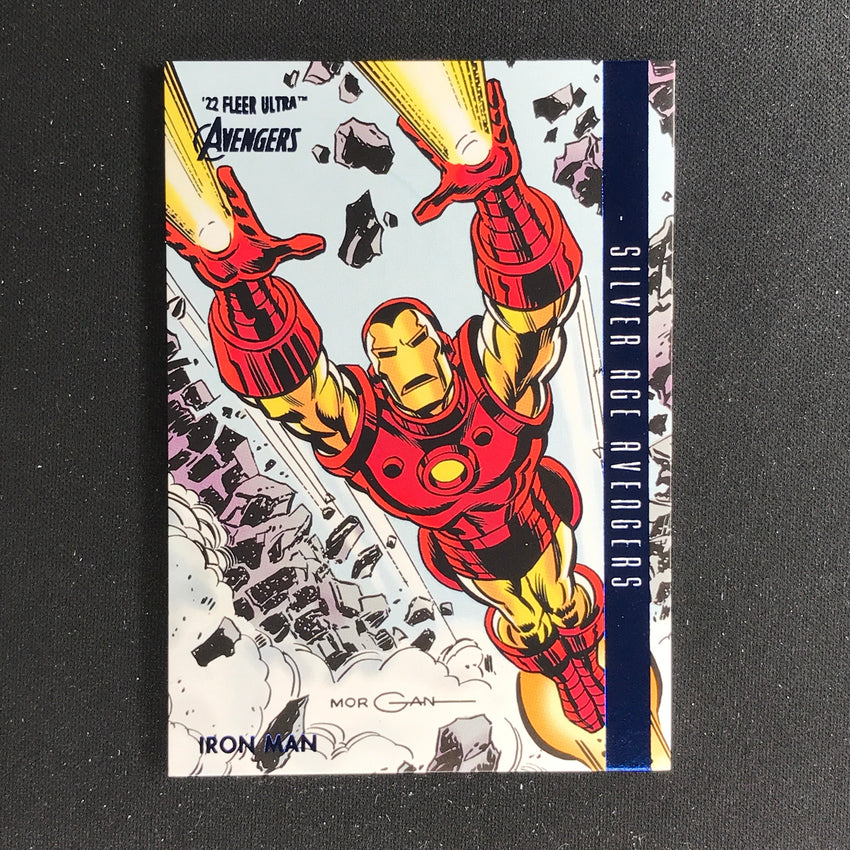 2022 Fleer Ultra Avengers Iron Man Silver Age Blue Foil 319/360