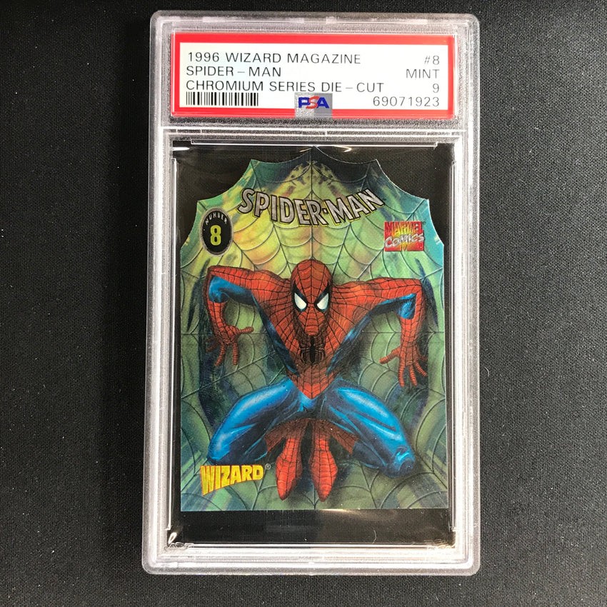 1996 Wizard Magazine Spider-man Chromium Die-cut No 8 Psa 9 923