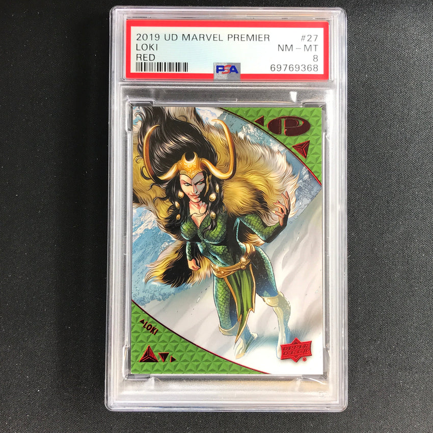 2019 Marvel Premier Loki Red Parallel 21/30 PSA 8 368