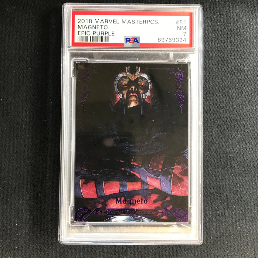 2018 Marvel Masterpieces Magneto Epic Purple 081/199 Psa 7 324
