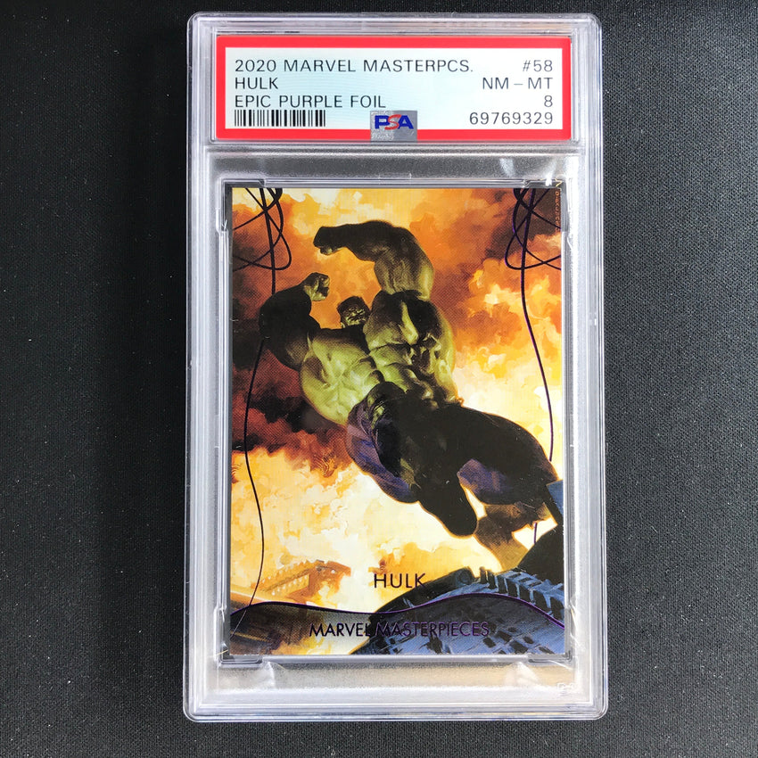 2020 Marvel Masterpieces Hulk Epic Purple 142/199 Psa 8 329