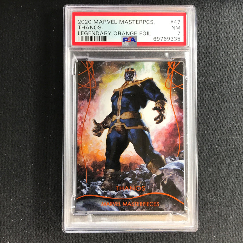 2020 Marvel Masterpieces Thanos Legendary Orange 51/99 Psa 7 335