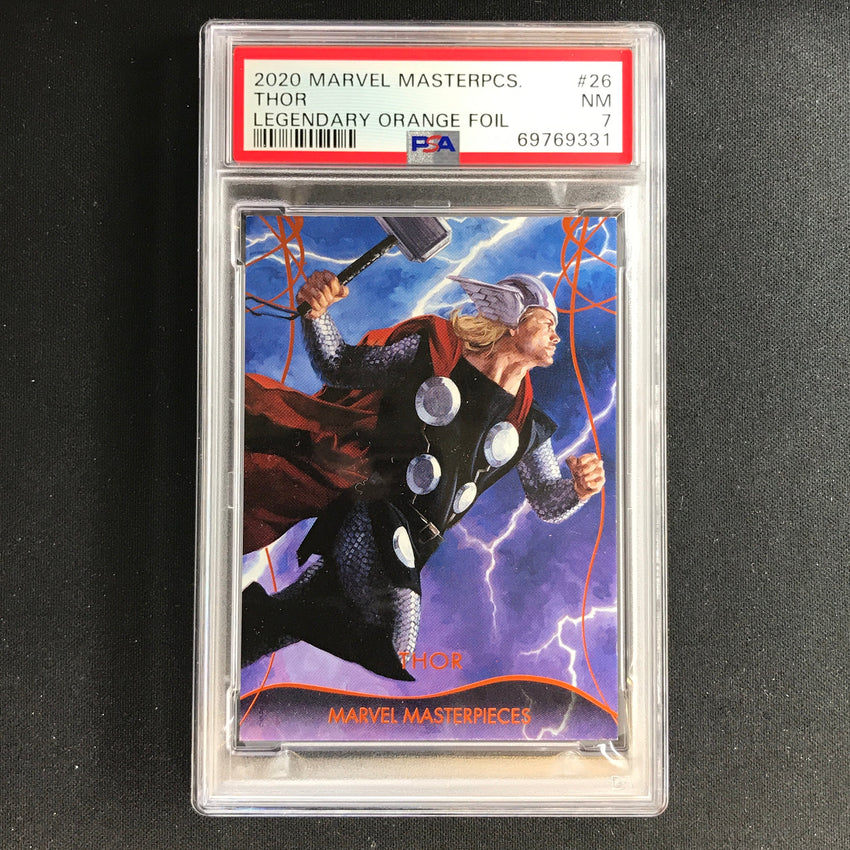 2020 Marvel Masterpieces Thor Legendary Orange 49/99 Psa 7 331