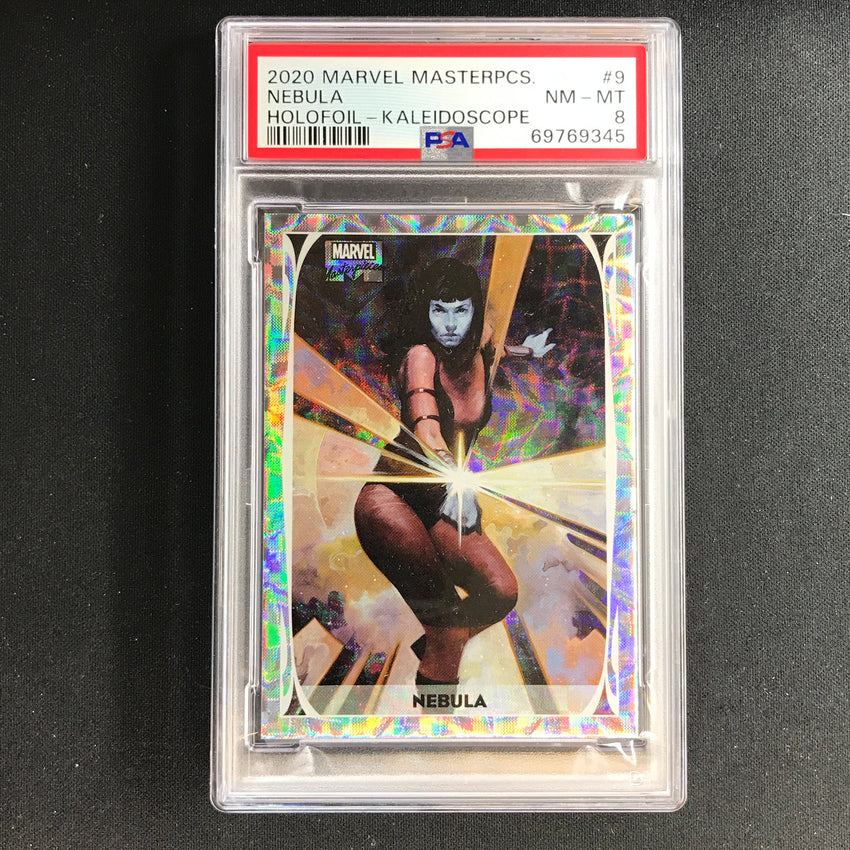 2020 Marvel Masterpieces Nebula Holofoil Kaleidoscope 4/25 PSA 8 345