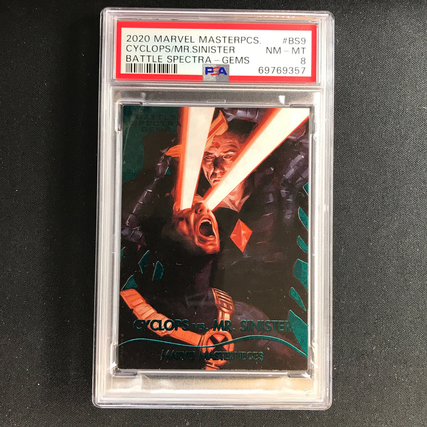 2020 Marvel Masterpieces Cyclops Vs. Mr Sinister Battle Spectra Gems 85/99 PSA 8 357