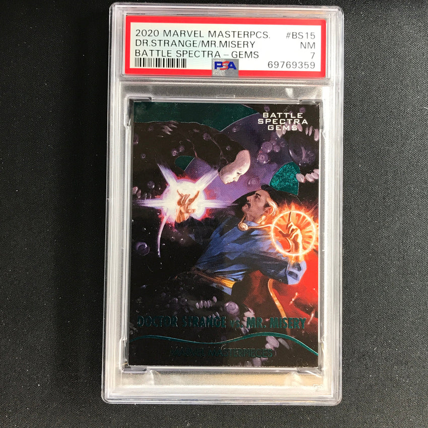 2020 Marvel Masterpieces Dr. Strange Mr. Misery Battle Spectra Gems 11/99 PSA 7
