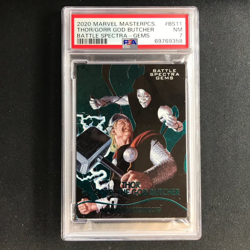 2020 Marvel Masterpieces Thor Gorr God Butcher Battle Spectra Gems 83/99 PSA 7