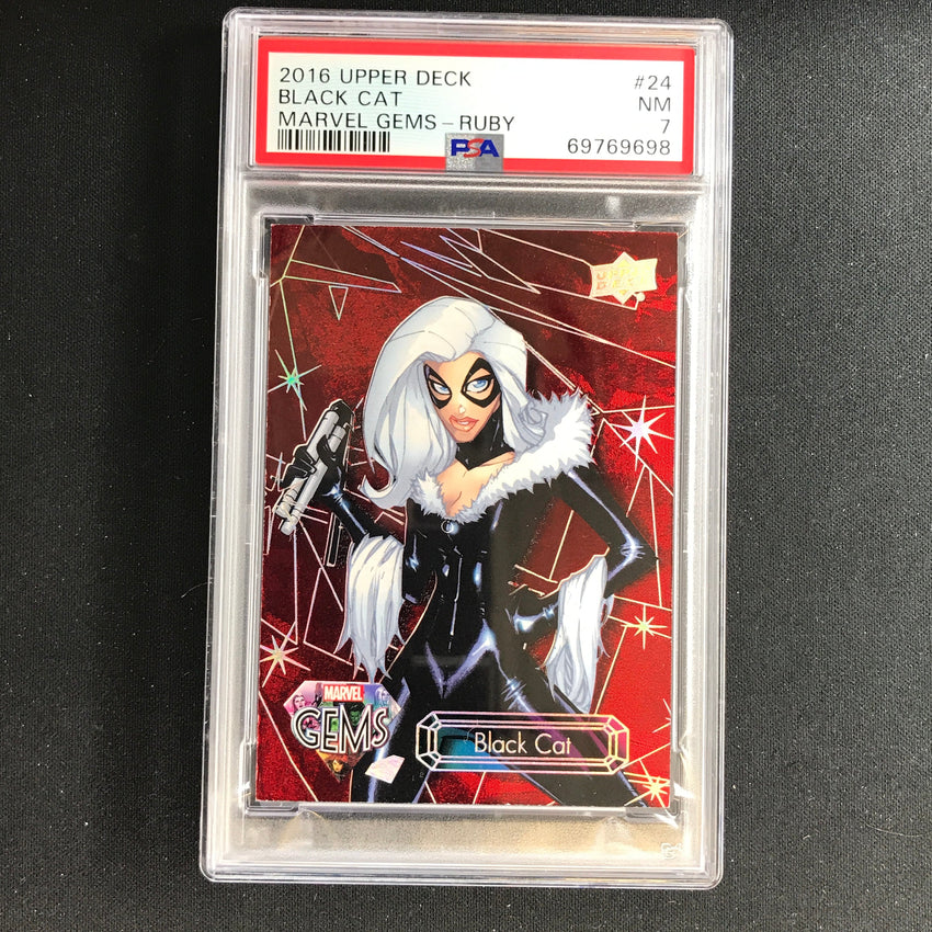 2016 Marvel Gems Black Cat Ruby 01/99 Psa 7 Alpha 698