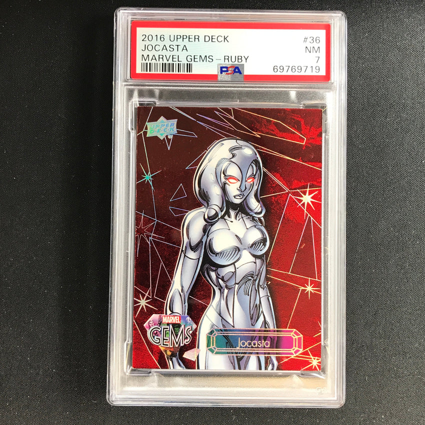 2016 Marvel Gems Jocasta Ruby 01/99 Psa 7 Alpha 719