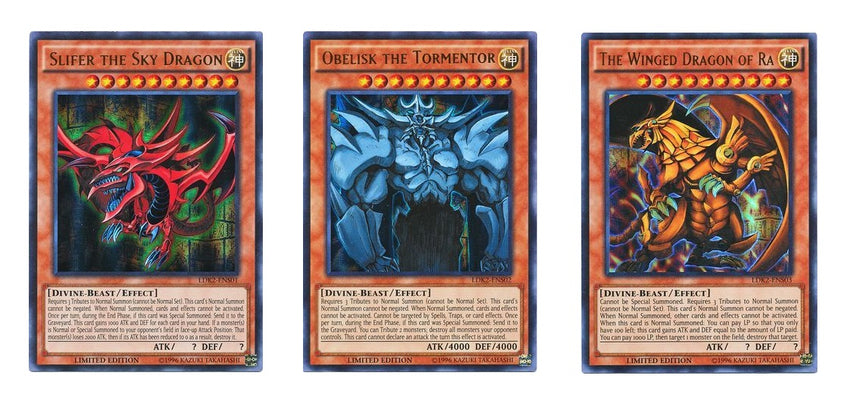 Egyptian God Card Set - Slifer, Obelisk & Ra - LDK2 - Ultra Rare Limited Edition-Cherry Collectables