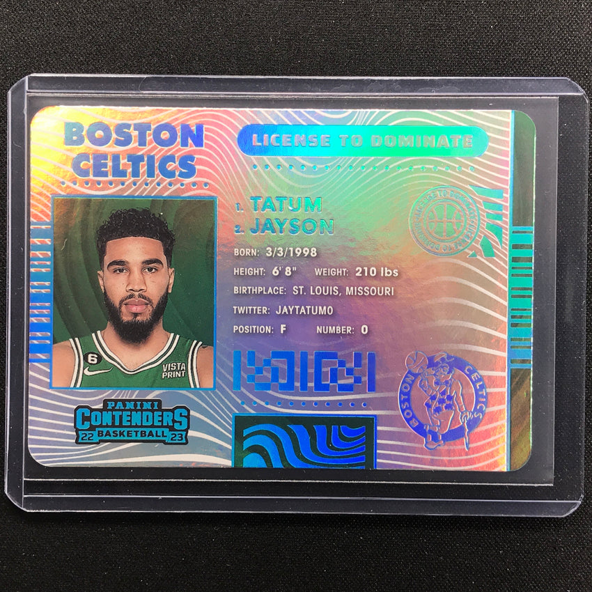 2022-23 Contenders Jayson Tatum License To Dominate Die-cut Ssp No 25