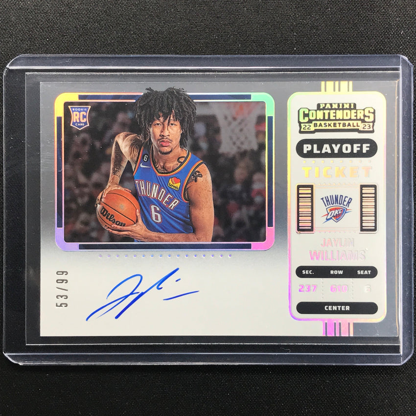 2022-23 Contenders Jaylin Williams Rookie Ticket Variation Auto Playoff 53/99