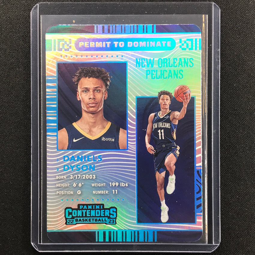 2022-23 Contenders Dyson Daniels Permit To Dominate Rookie Die-cut Ssp No 3