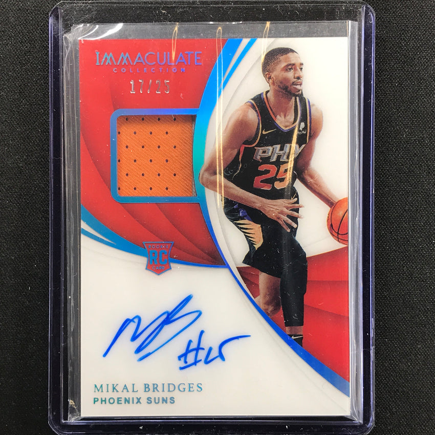 2018-19 Immaculate Mikal Bridges Rookie Patch Auto Jersey Number Sapphire 17/25