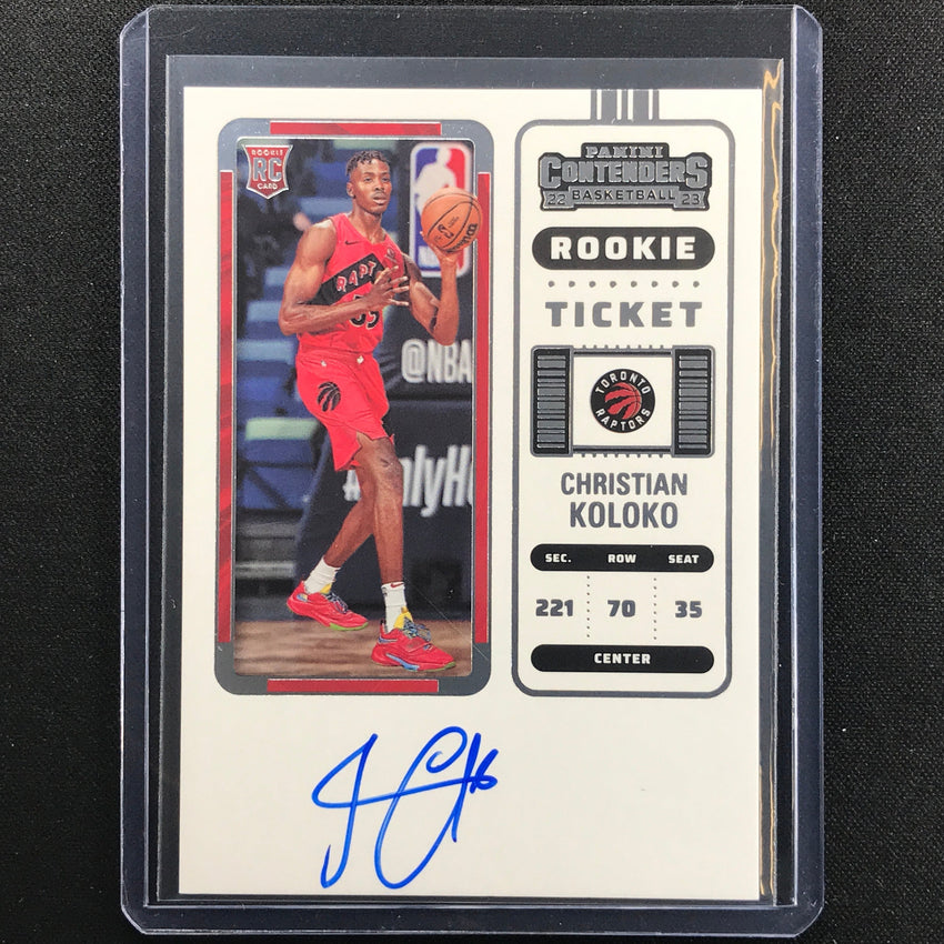 2022-23 Contenders Christian Koloko Rookie Ticket Auto Base No 139