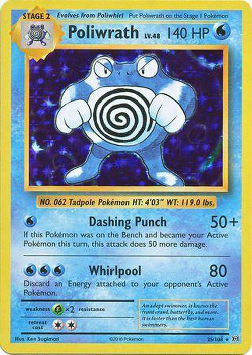 Poliwrath - 25/108 - Holo Rare - XY Evolutions-Cherry Collectables