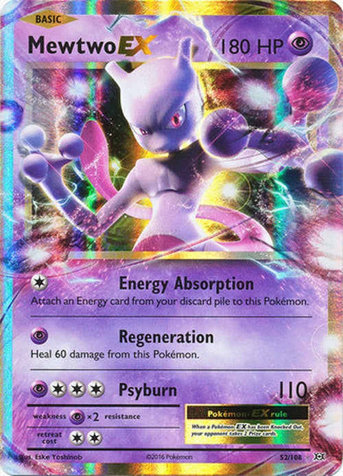 Mewtwo EX - 52/108 - Ultra Rare - XY Evolutions-Cherry Collectables