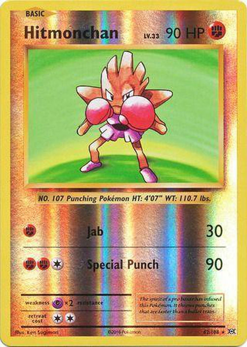 REVERSE HOLO Hitmonchan - 62/108 - - XY Evolutions-Cherry Collectables