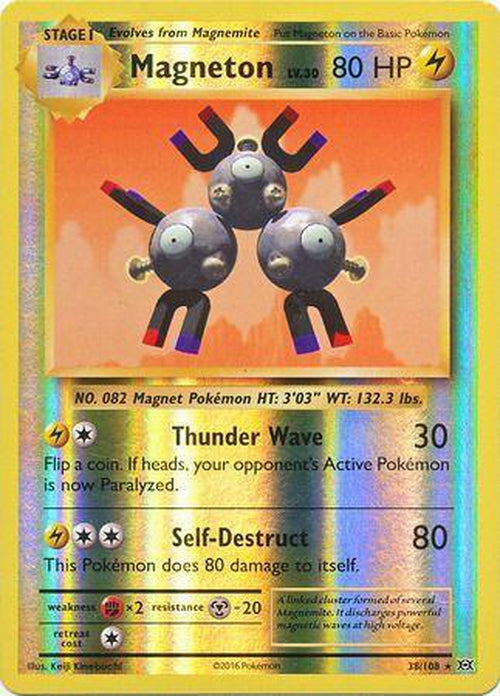 REVERSE HOLO Magneton - 38/108 - - XY Evolutions-Cherry Collectables