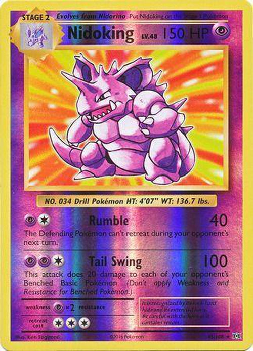 REVERSE HOLO Nidoking - 45/108 - - XY Evolutions-Cherry Collectables