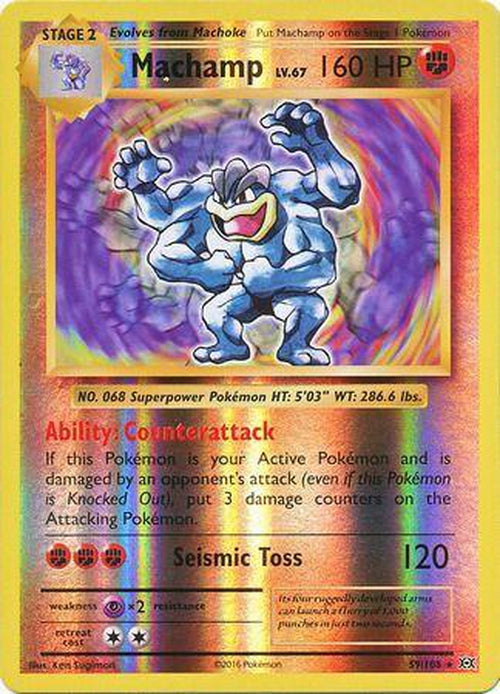 REVERSE HOLO Machamp - 59/108 - - XY Evolutions-Cherry Collectables