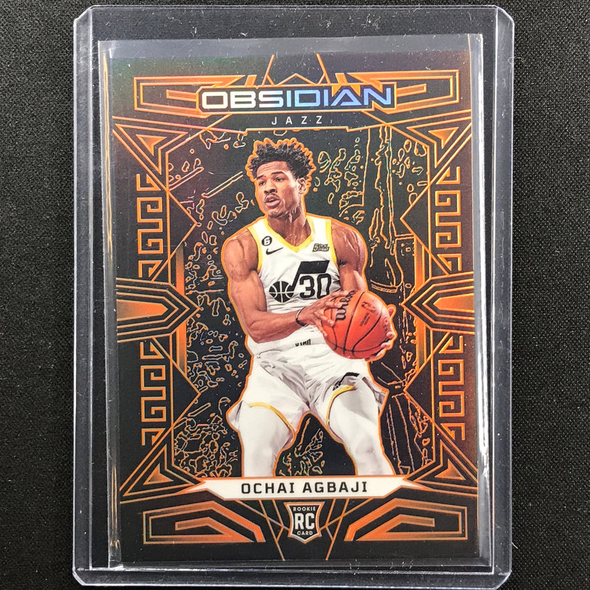 2022-23 Obsidian Ochai Agbaji Rookie Electric Etch Orange 43/50 No 191