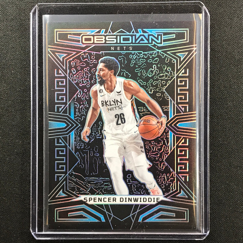 2022-23 Obsidian Spencer Dinwiddie Electric Etch Blue 15/30 No 4