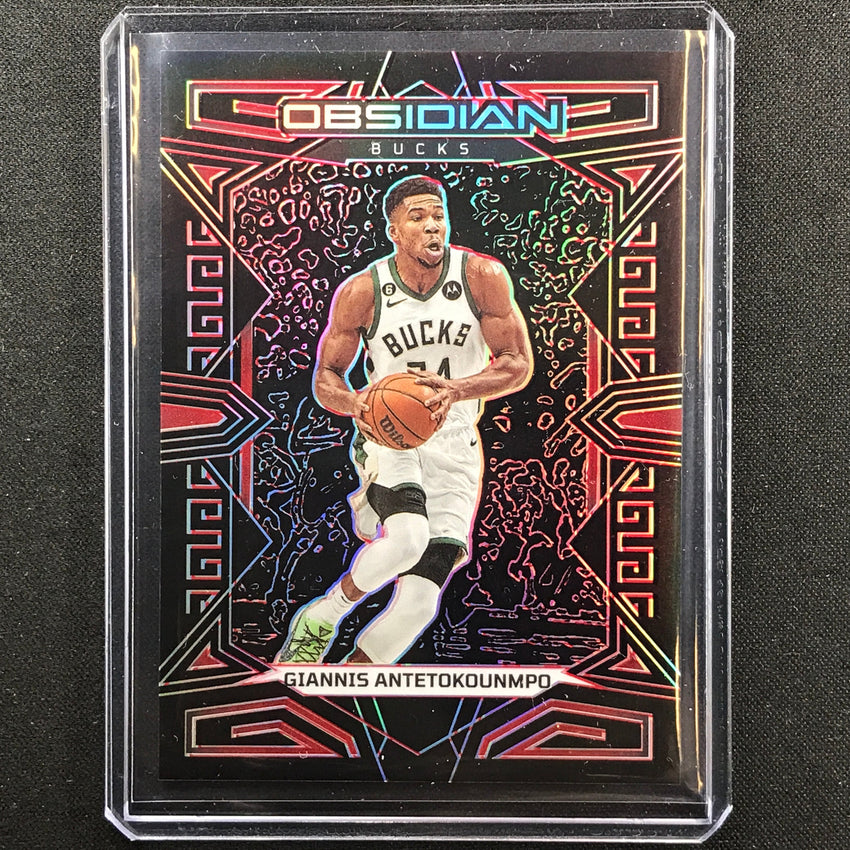 2022-23 Obsidian Giannis Antetokounmpo Electric Etch Red 3/5